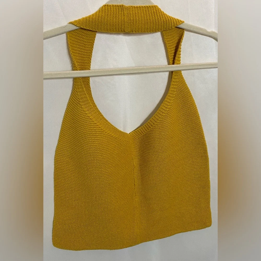 New Listicle Mustard Yellow Crocheted Sweater Boho/ Hippie Bag